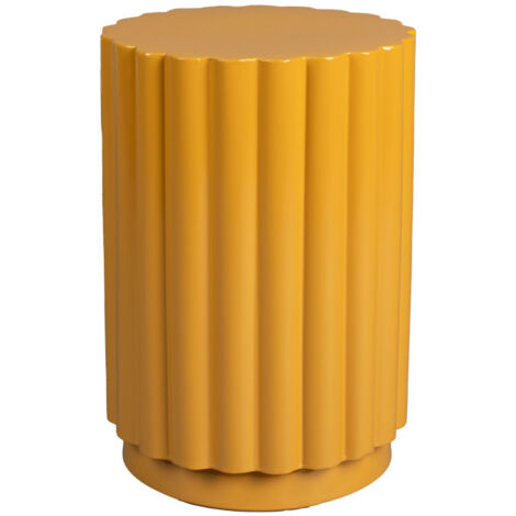Table d'appoint ronde en métal ø32cm - Jaune - Camila