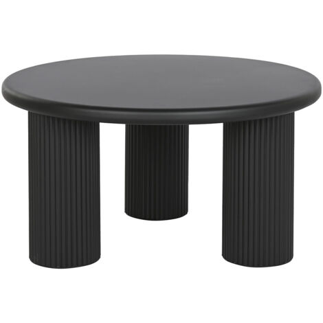 Table d'appoint ronde en métal coloris noir - diamètre 75 x Hauteur 40 cm