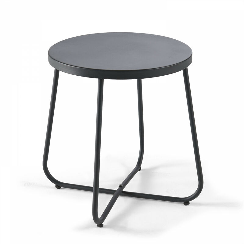 Oviala - Table basse ronde 43 x 50 cm - Gris Anthracite