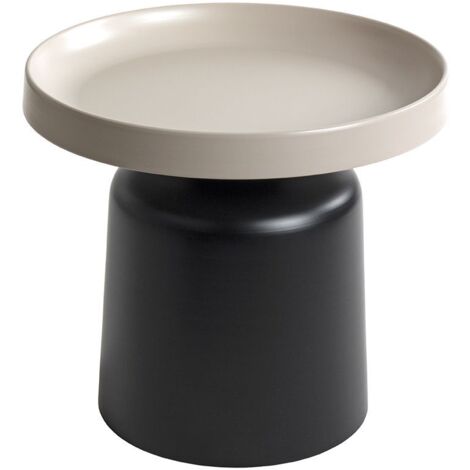 Table d'appoint ronde en métal Noir/Gris - Diamètre 50 x Hauteur 45 cm