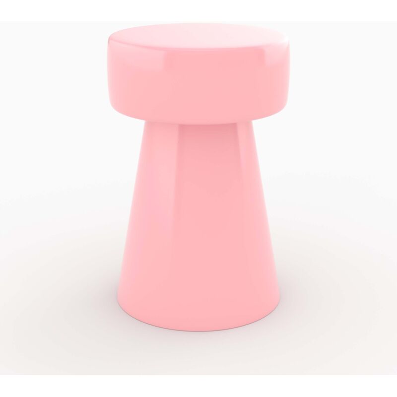 Table d'appoint ronde en métal rose D30 cm - athéna