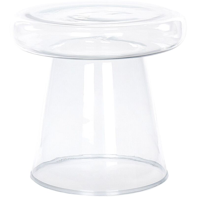 Beliani - Table d'Appoint Ronde en Verre Teinté Transparent 39 cm Diamètre Moderne Caldera