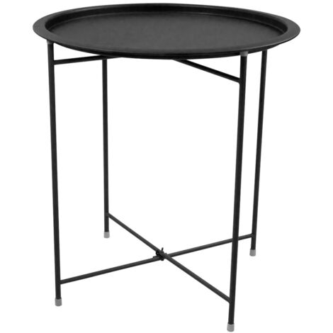 Table d'appoint ronde métal Ø 41,5 x H.45 cm - pliante et légère -  - Anthracite