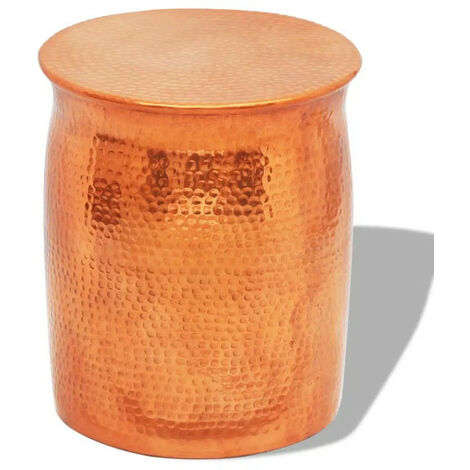 Table d'appoint ronde métal martelé doré Sym D 36 cm