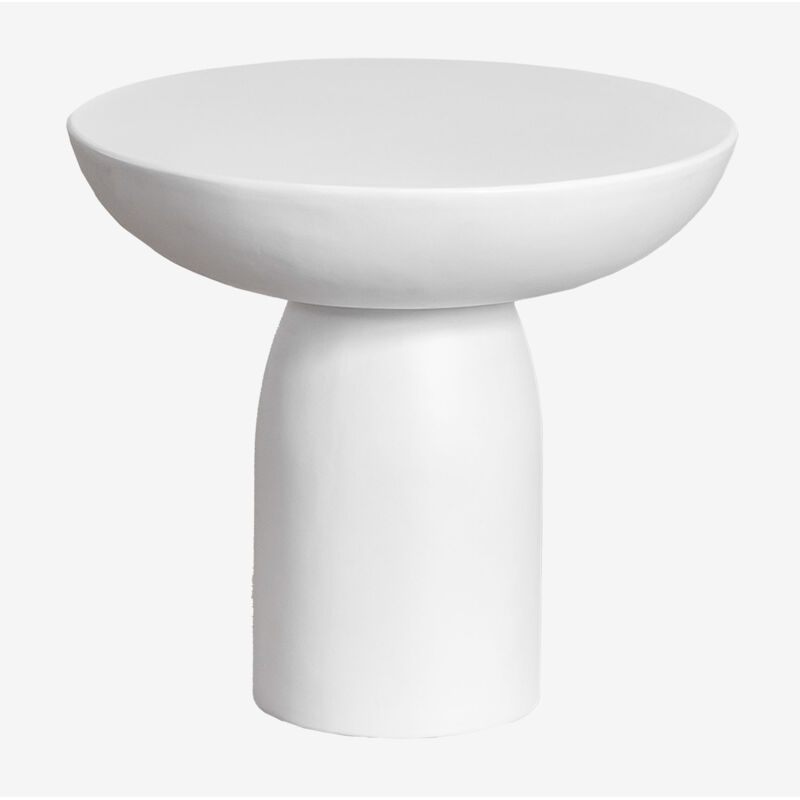 Table d'appoint de jardin ronde Ø50 cm en ciment Zenadia Sklum Blanc Cassé