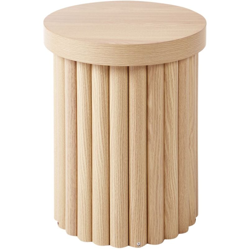 Table d'Appoint Ronde Traditionnelle Design Scandinave mdf Bois Clair Genola