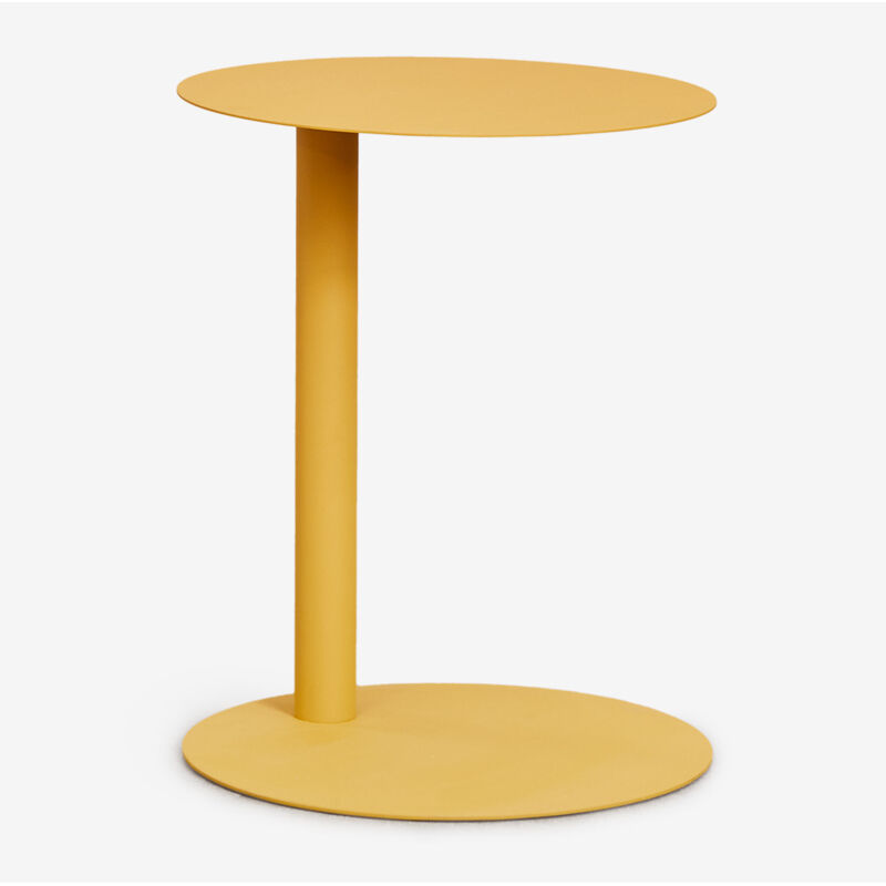 Sklum - Table d'appoint ronde Ø40 cm en acier inoxydable Yannik Jaune Curry