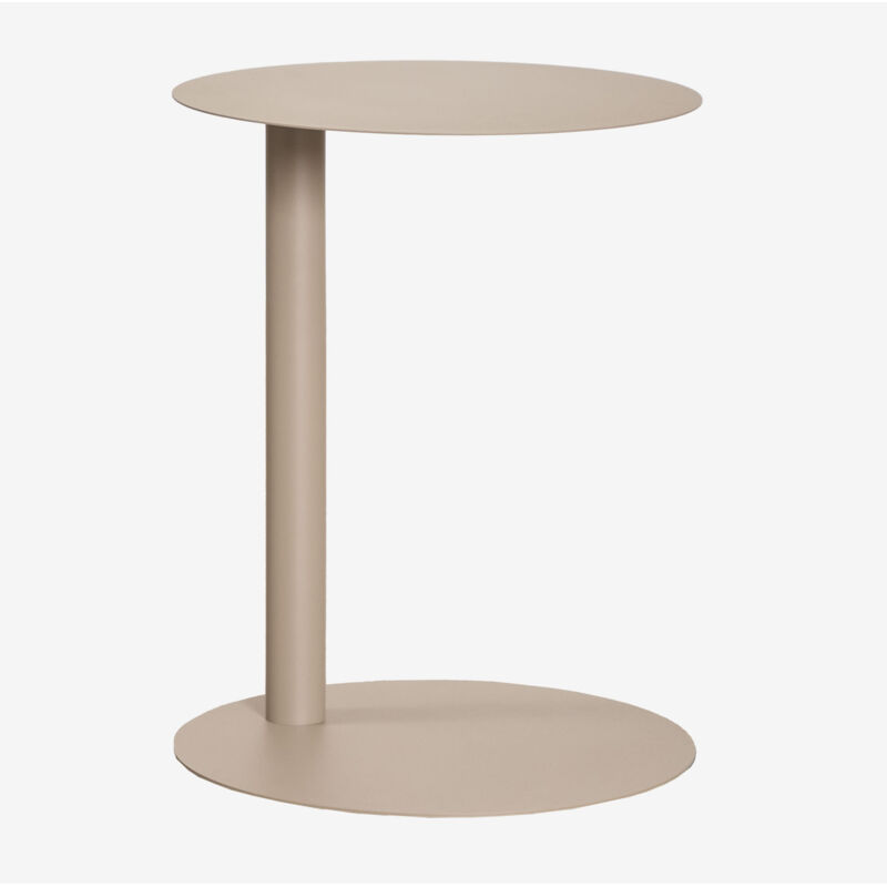 Sklum – Table d'appoint ronde Ø40 cm en acier inoxydable – Design industriel chic – Base avec patins en feutre pour sols – Facile à déplacer