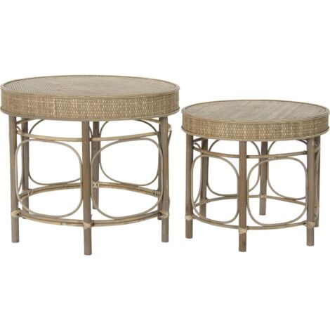 Table d'appoint rotin élégance intérieure et naturelle - Teinte naturelle beige