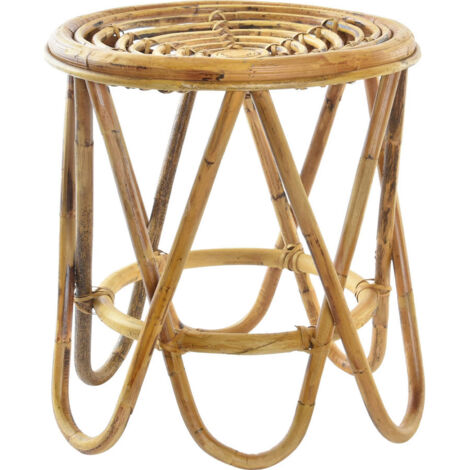 Table d'appoint rotin élégant finition naturelle - Brun chaleureux naturel