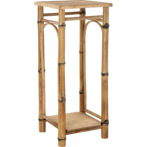 Table d'appoint rotin style épuré avec rangement - Beige naturel