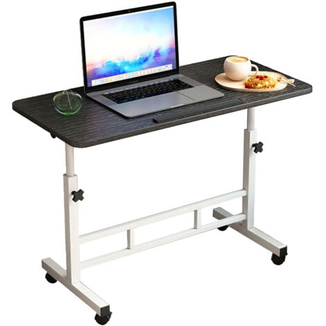 Table d’appoint roulante pour bureau, Hauteur réglable, pivotant 180°, pliable