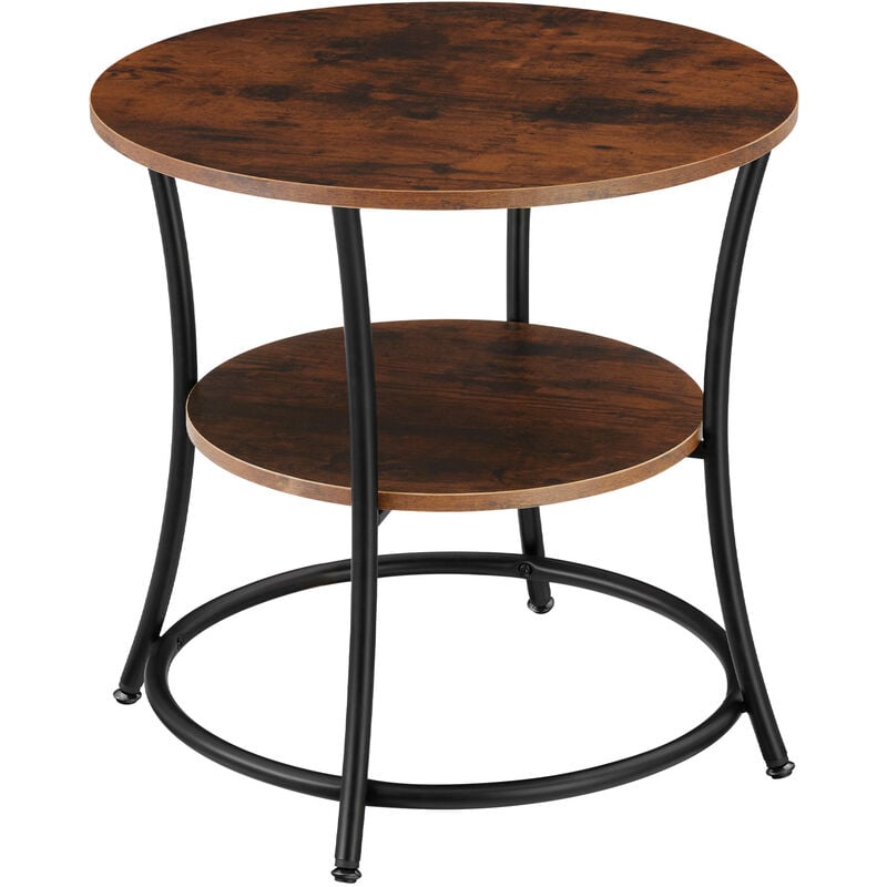 tectake - table d'appoint saint louis 55x56cm - table d'appoint de style industriel, table basse, table de canapé - bois foncé industriel, rustique