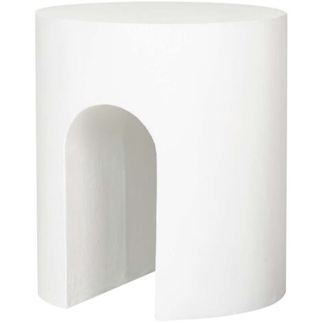 Table d'appoint Sedit blanche avec tabouret 41 x 41 x 47 cm