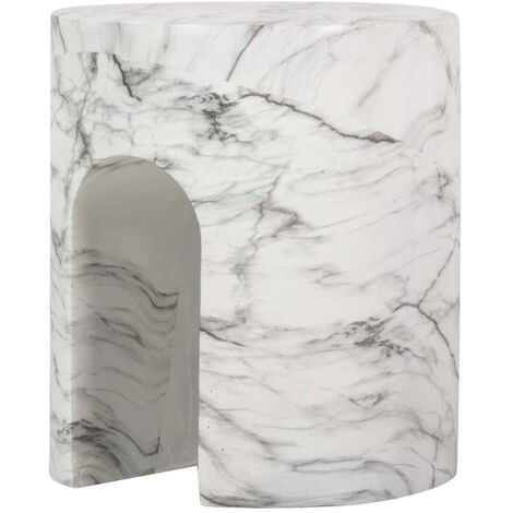Table d'appoint Sedit blanche avec tabouret 41 x 41 x 47 cm