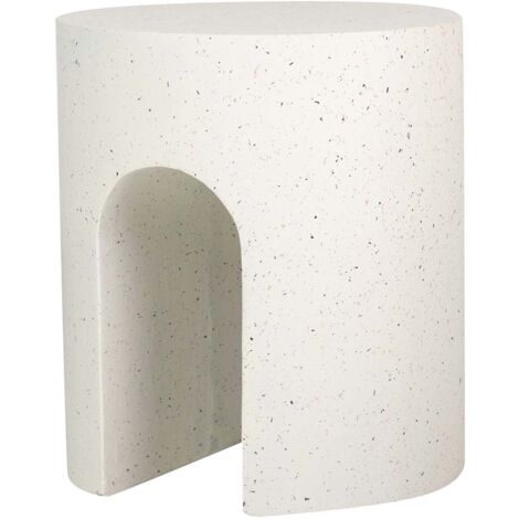Table d'appoint Sedit blanche avec tabouret 41 x 41 x 47 cm