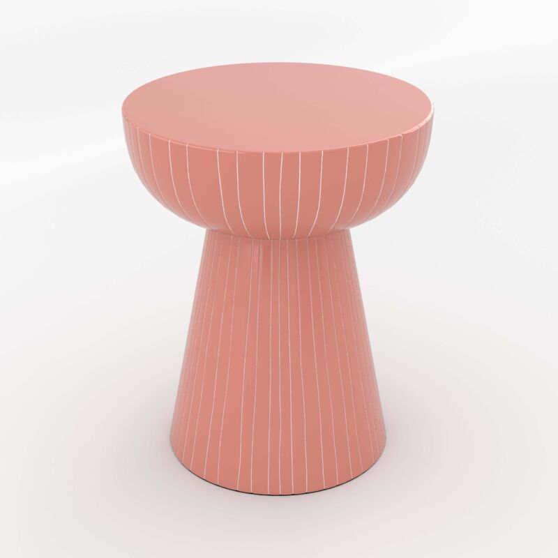 Rendez-vous Déco - Table d'appoint ronde en métal rose D34.5 cm - sidonie