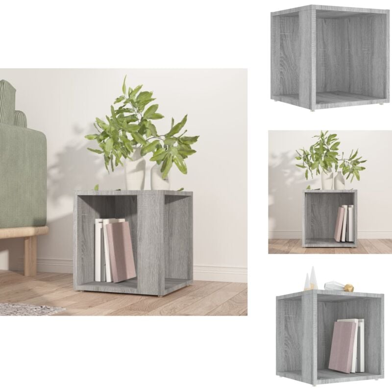 Vidaxl - Table d'appoint Sonoma gris 33x33x34,5 cm Bois d'ingénierie - Table Basse - Meuble D'appoint - Table Ronde - Design Rustique - Rangement