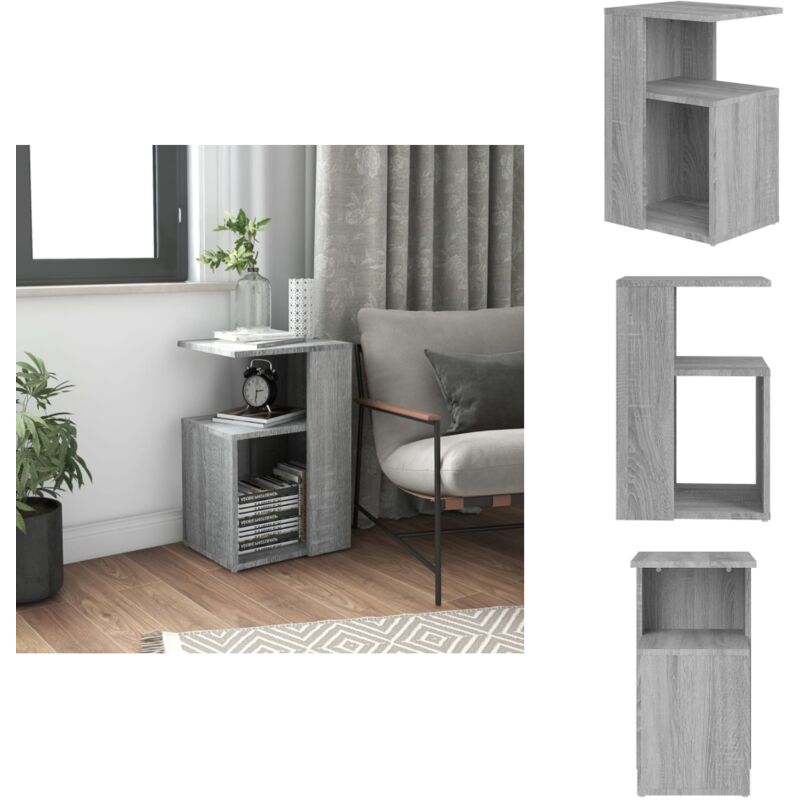 Table d'appoint Sonoma gris 36x30x56 cm Bois d'ingénierie - Table Basse - Table D'appoint - Meuble Design - Table Ronde - Mobilier Contemporain