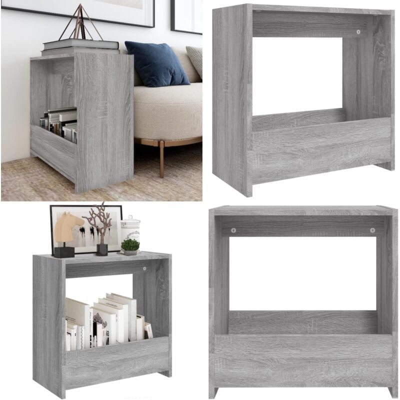 Table d'appoint Sonoma gris 50x26x50 cm Bois d'ingénierie - Table D'appoint - Table Basse - Meuble De Salon - Rangement Intérieur - Design Rustique