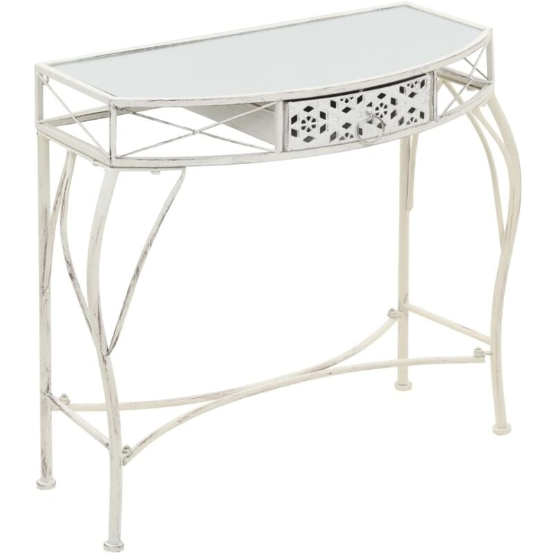 Vidaxl - Table d'appoint Style français Métal 82 x 39 x 76 cm Blanc