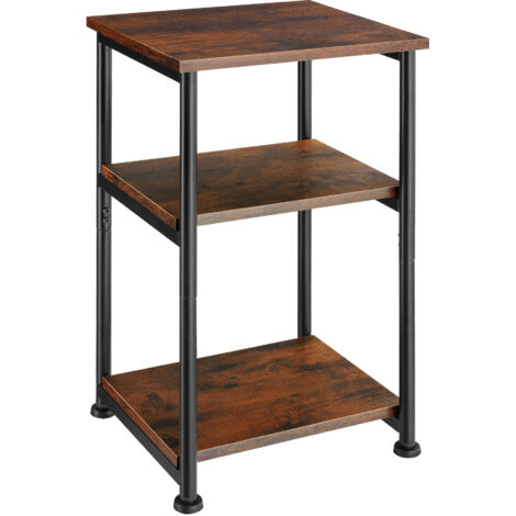 Table d'appoint Style industriel 34 x 30 59 cm bois foncé