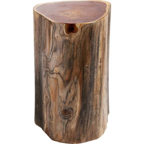 Table d'appoint suar marron style ethnique finition naturelle - Marron bois naturel suar