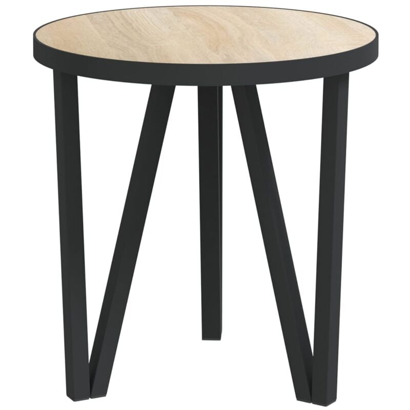 Table d'appoint support de plante ø35 cm mdf et acier enduit de poudre DEC032581