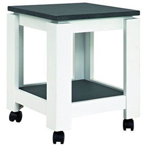 Table d'appoint sur roulettes 35x35x45 cm gris foncé et blanc - JOSEF
