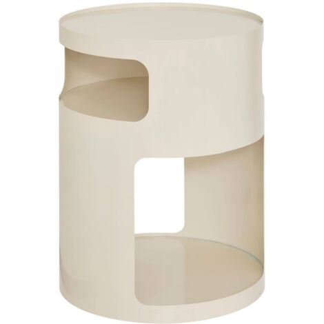 Table d'appoint, table basse ronde en acier coloris argile - Diamètre 32,5 x Hauteur 45 cm