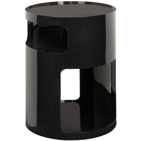 Table d'appoint, table basse ronde en acier Noir- Diamètre 32,5 x Hauteur 45 cm