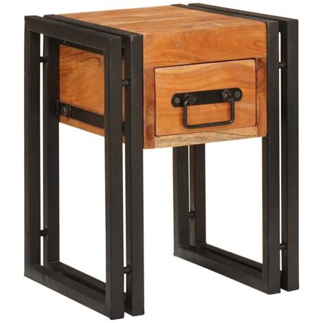 Table d'appoint-Table basse-Table Salon 30 x 30 x 40 cm Bois d'acacia massif et métal 502381