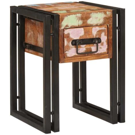 Table d'appoint-Table basse-Table Salon 30 x 30 x 40 cm Bois recyclé massif et métal 568383