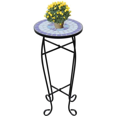 Table d'appoint-Table basse-Table Salon Mosaïque Bleu et blanc 769398
