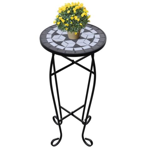 Table d'appoint-Table basse-Table Salon Mosaïque Noir et blanc 283968