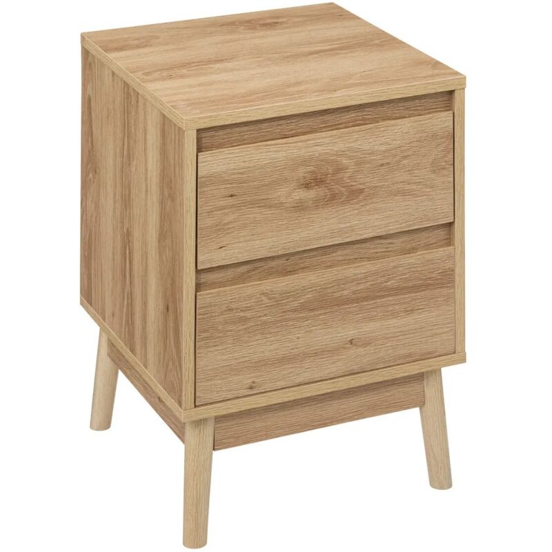 5five Simply Smart - Table de chevet 2 tiroirs effet chêne naturel abana - 5five 5five Simply Smart - Table de chevet 2 tiroirs effet chêne naturel abana - 5five