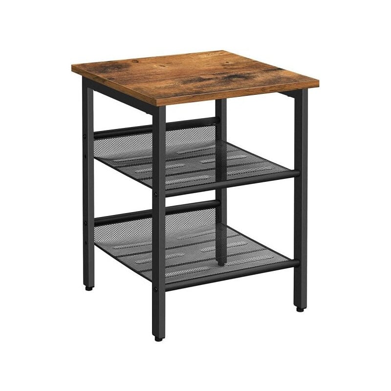 Table D'appoint, Table De Chevet Avec 2 étagères Grillagées Réglables