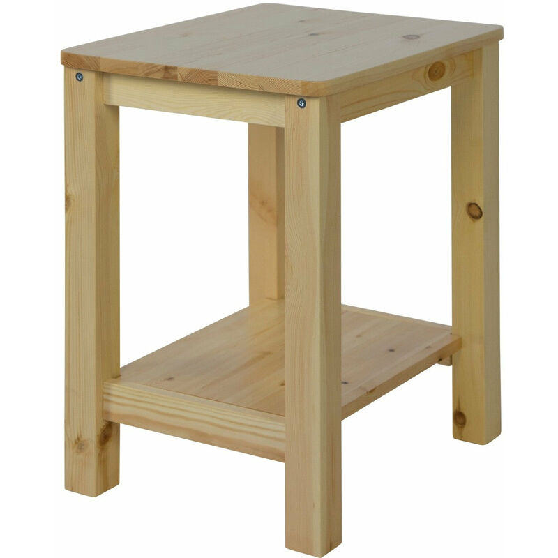 Table d'appoint table de chevet en bois hauteur 74 cm - noir
