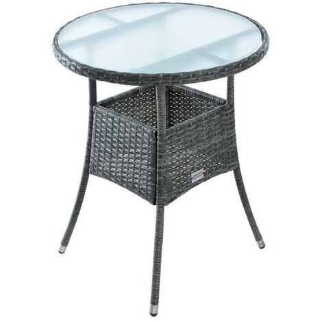 Table d'appoint Table de jardin polyrotin Table de balcon ronde gris anthracite