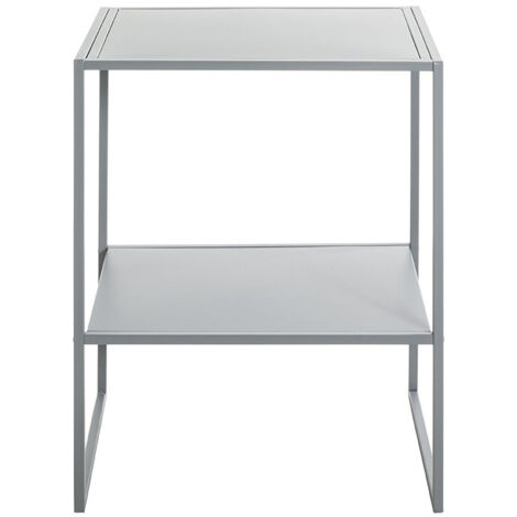 Table d'appoint, table de salon en métal coloris gris  -longueur  45 x profondeur 35 x hauteur 60 cm