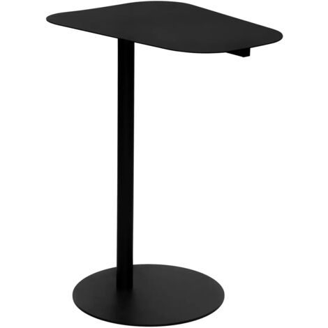 Table d'appoint, table de salon en métal coloris noir - Longueur 50 x Profondeur 38 x Hauteur 65 cm -PEGANE-