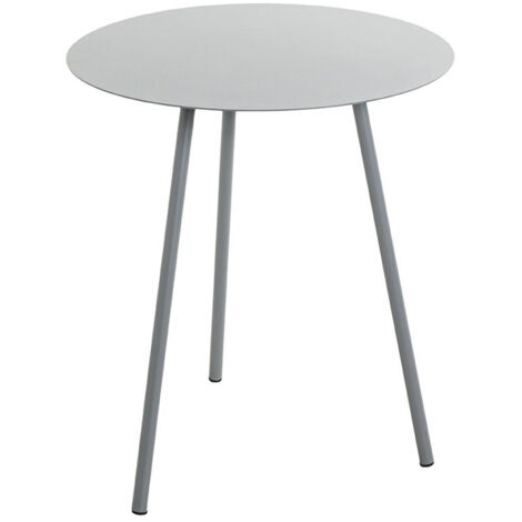 Table d'appoint, Table de salon ronde en métal coloris gris - Diamètre 40 x hauteur 45 cm