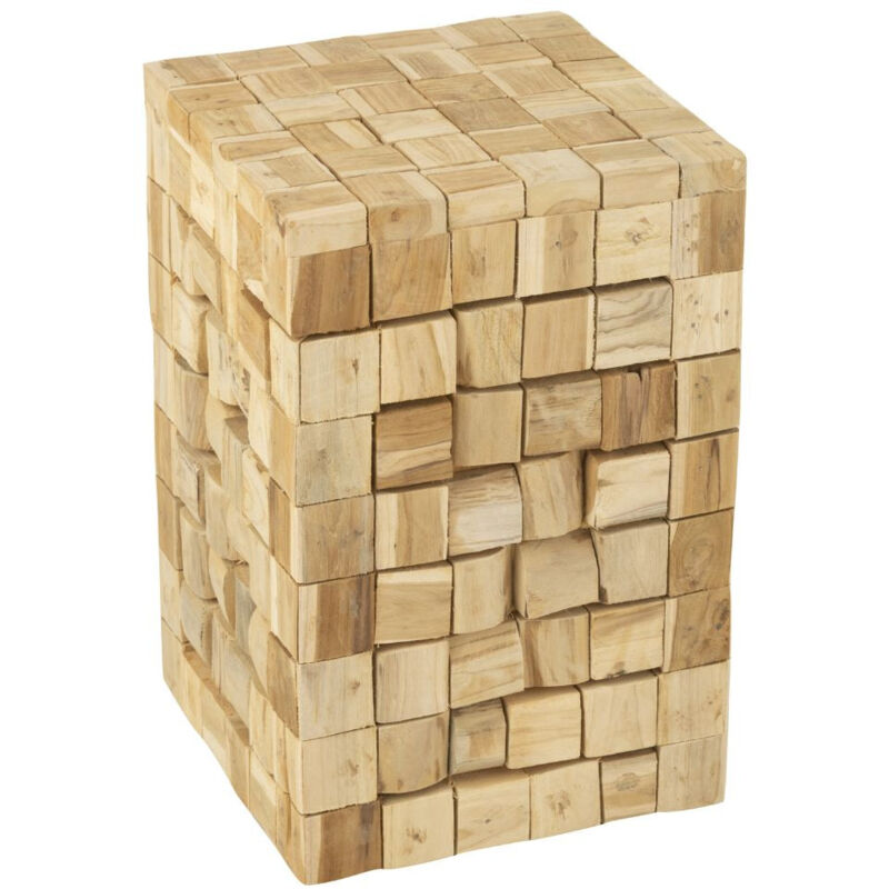 Tabouret table d'appoint carré en teck naturel L30 - MOOREA