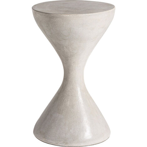Table d'appoint Telfs design gris en ciment contemporain - Gris ciment tendance et minimaliste