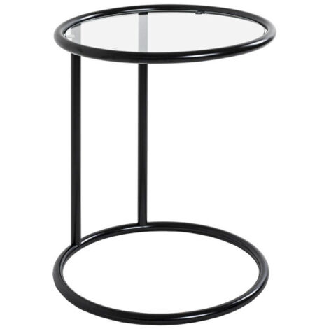 Table d'Appoint Verre "Blaise" 55cm Noir