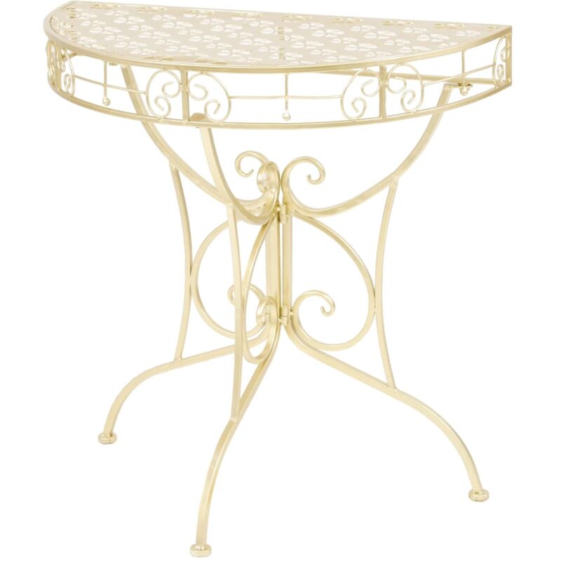 Vidaxl - Table d'appoint Vintage Demi-ronde Métal 72x36x74 cm Doré
