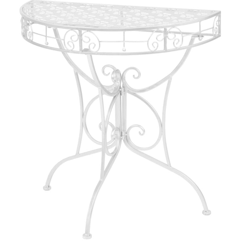 Vidaxl - Table d'appoint Vintage Demi-ronde Métal 72x36x74 cm Argenté