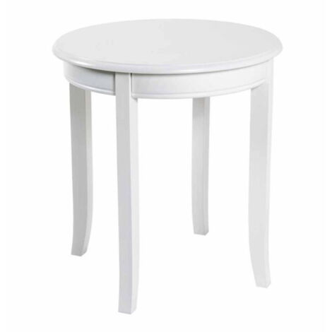 Table d'Appoint Vintage en Bois "Elsa" 51cm Blanc