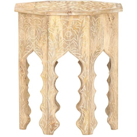 Table d'appoint,Bout de canapé,Table Basse Ø48 cm Bois de manguier massif786480