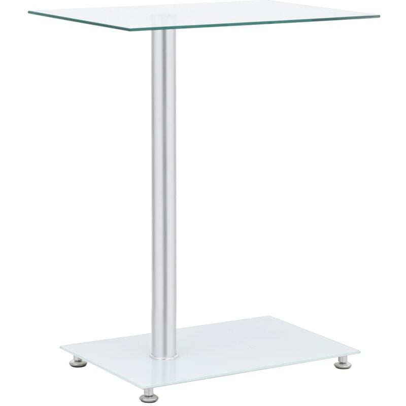 Design In - Table d'appoint,Bout de canapé,Table Basse en forme u Transparent 45x30x58 cm Verre trempé CFW41832